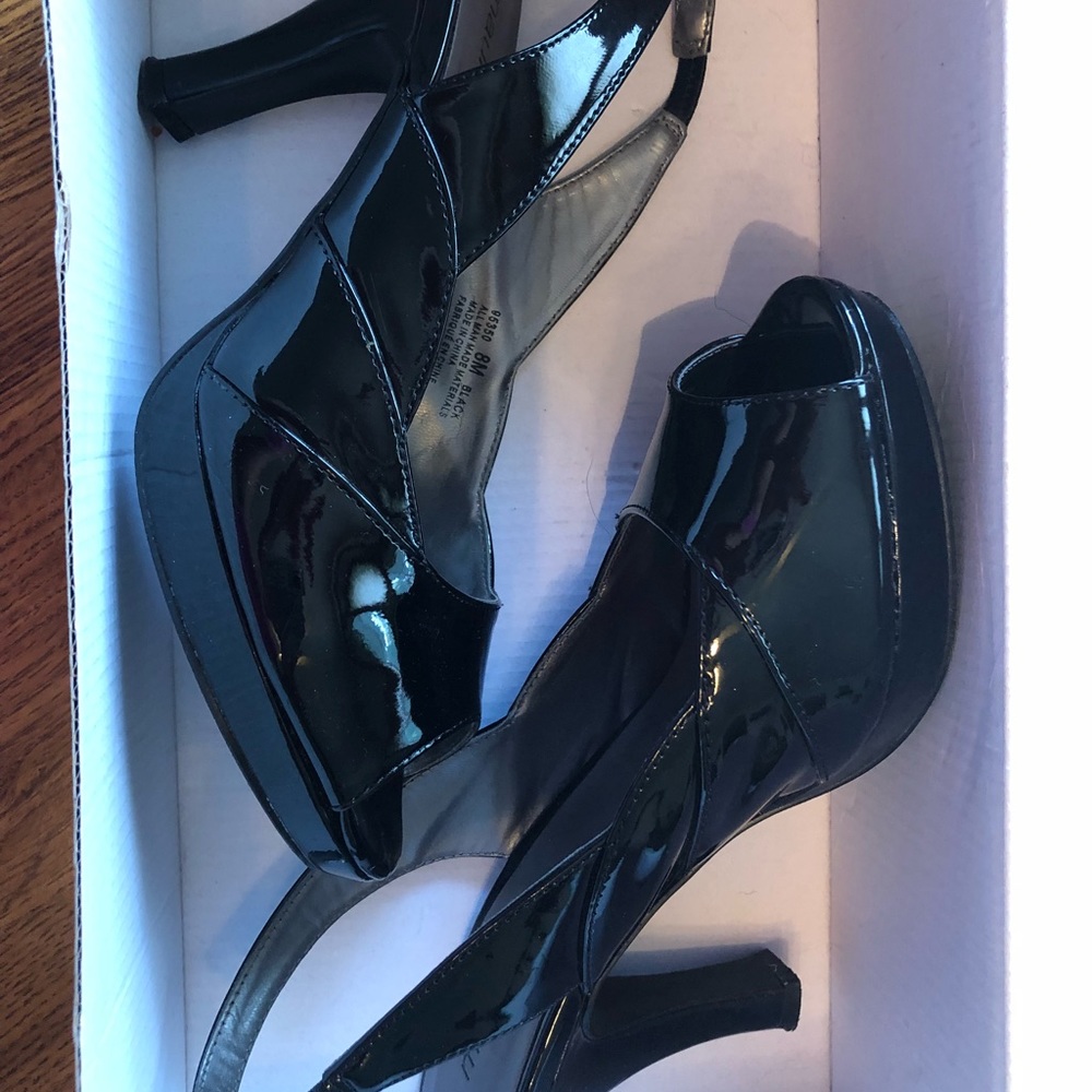 Peep toe strappy heels